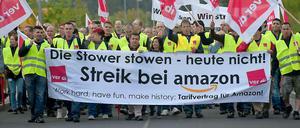 Amazon-Beschäftigte streiken in Bad Hersfeld.