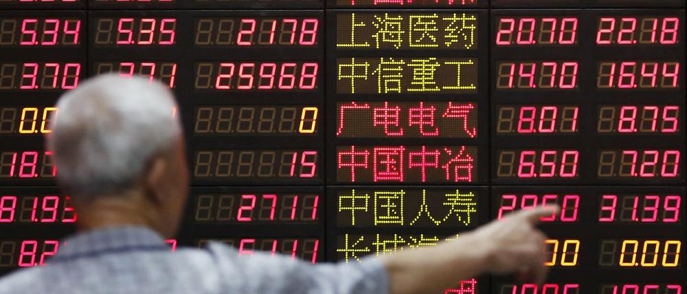 Kurssturz. An der chinesischen Börse geht es bergab.