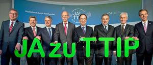 Für den Freihandel. Die Chefs der großen deutschen Autokonzerne haben am Mittwoch in Berlin für TTIP geworben. 