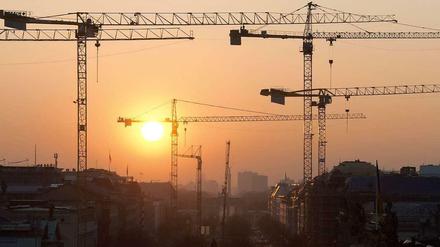 Der Auftragseingang im Berliner Bausektor liegt um ein Sechstel unter dem Niveau des Vorjahres.