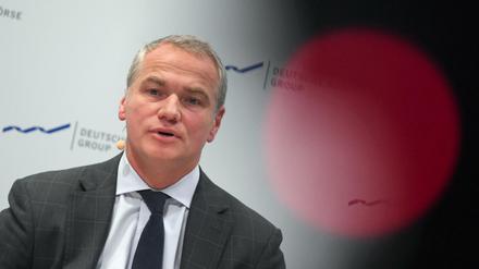 Carsten Kengeter, Chef der Deutsche Börse AG, spricht während der Bilanz-Pressekonferenz.