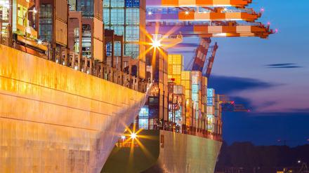 Weltweiter Handel findet vor allem mit Containern und von Hafen zu Hafen statt.