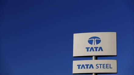 Ein Logo des indischen Stahlkonzern Tata Steel. 