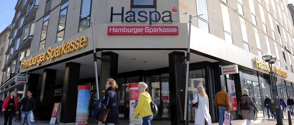 Eine Filiale der Hamburger Sparkasse (Haspa).