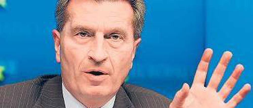 Starthelfer. EU-Energiekommissar Günther Oettinger bezeichnet Helios als „Riesenchance für Griechenland“. Profitieren würden jedoch auch die mittel- und nordeuropïschen Länder. Foto: AFP