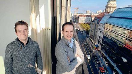Noble Adresse. Mario Kohle (l.) und Robin Behlau sind mit ihrem Unternehmen an die Friedrichstraße in Mitte gezogen. 