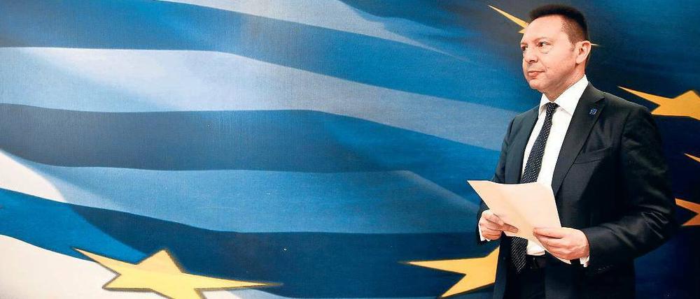 Gefragte Griechen. Finanzminister Ioannis Stournaras zeigte sich nach der erfolgreichen Herausgabe der Staatsanleihe zufrieden.
