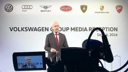 Schwierige Visite. VW-Chef Matthias Müller ist anlässlich der Automesse in Detroit in den USA unterwegs. 
