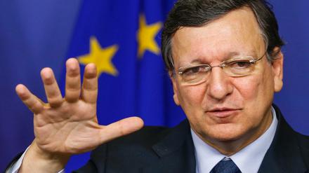 EU-Kommissionspräsident José Manuel Barroso spricht am 22.02.2013 bei einer Pressekonferenz in Brüssel.