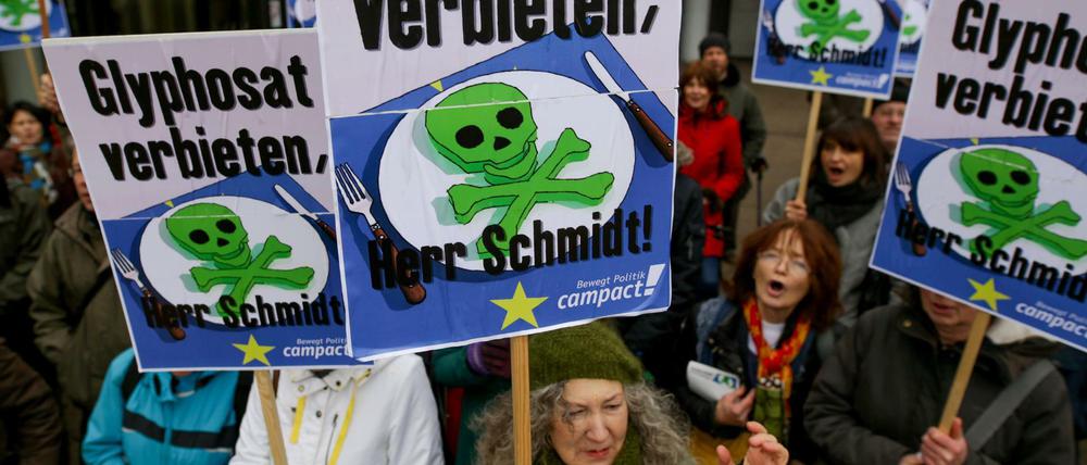 Vielerorts gab es Protest gegen den Einsatz des Pflanzenschutzmittels Glyphosat wie hier in Hamburg. 