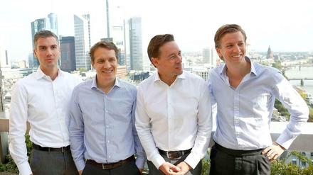 Auf dem Weg an die Börse. Das Management-Team von Rocket Internet: Johannes Bruder, Oliver Samwer, Peter Kimpel und Alexander Kudlich (von links). 