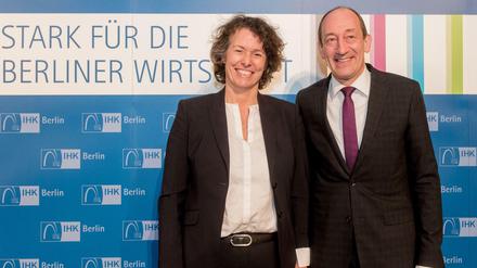 Berlins IHK-Präsidentin Beatrice Kramm (die Nachfolgerin von Eric Schweitzer) und Hauptgeschäftsführer Jan Eder.