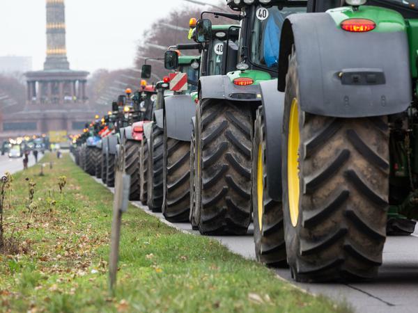Bauernprotest in Berlin: Die steigenden Bodenpreise sind ein Grund für die Wut der Landwirte. 