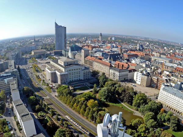 Blick über das Zentrum von Leipzig. Die Stadt gehört zu den großen Gewinnern der Schwarmbewegung und führt inzwischen den Spitznamen Hypezig.