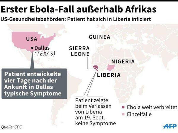 Ebola erstmals außerhalb Afrikas diagnostiziert.