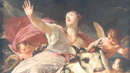 Poetisches Meisterwerk: In seinen Metamorphosen erzählt der Dichter, wie der liebestolle Gottvater Jupiter sich in einen Stier verwandelte und die schöne Königstochter Europa entführte. Venezianisches Gemälde aus dem 18. Jahrhundert.