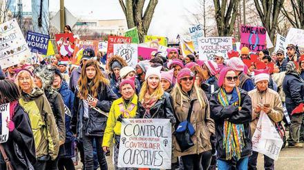 Im Anti-Trump-Affekt vereint: Beim „Women’s March“ im Januar 2017 demonstrierten Frauen – und auch Männer – gegen die sexistischen Äußerungen des US-amerikanischen Präsidenten.