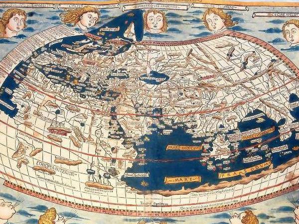 Kräftefeld. Ein mittelalterliches Weltsystem des Handels entstand bereits zwischen 1250 und 1350, besagt eine neue These zur Globalisierungsgeschichte. Im Bild eine ptolemäische Weltkarte aus dem 15. Jahrhundert. 