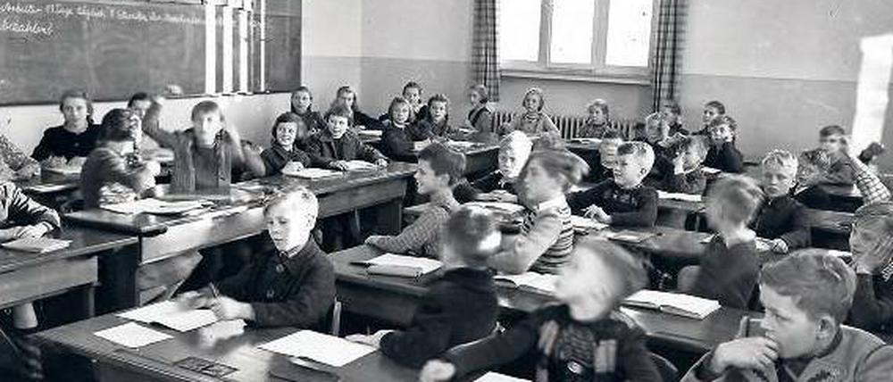 Schüler in Deutschland um 1950.