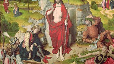 Zurück ins Leben. Am dritten Tag ist Jesus auferstanden von Toten – so steht es in der Bibel, so malte es Albrecht Bouts (1473-1549). Ob die meisten Theologen wirklich glauben, dass es sich zu zugetragen hat, ist zweifelhaft. 