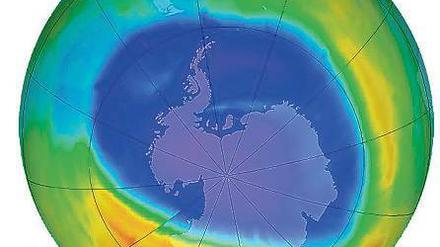 Ozonloch über dem Südpol im Jahr 2014