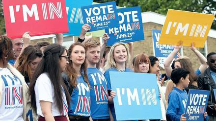 „I am in.“ Forscher und Studierende starten viele Kampagnen gegen den Brexit. 