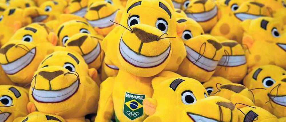 Immer nur lächeln. Wie das geht, zeigt das brasilianische Olympia-Maskottchen.