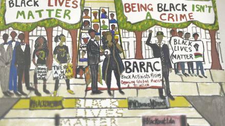 „Schwarze Leben zählen“. Ein Bild der britischen Künstlerin Zita Holbourne. Auch im deutschen Unialltag sind Studierende Rassismus ausgesetzt, auch durch das Lehrpersonal, berichtet die Dozentin Natasha A. Kelly aus ihren Erfahrungen an der Humboldt-Universität. 
