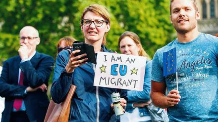 „Ich bin ein EU-Migrant.“ Anti-Brexit-Proteste in Bristol. Foto: mauritius images