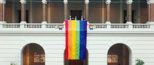 Die TU – hier mit Regenbogenfahne – hat als einzige Uni einen Antidiskriminierungsbeauftragten. 