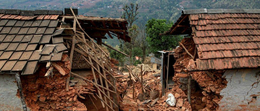 Zerstört. Das Erdbeben von Nepal hat zahlreiche Gebäude zerstört, Tausende Menschen kamen ums Leben. 