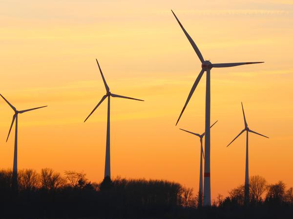 Windenergie trug einen hohen Teil zur öffentlichen Stromerzeugung bei.