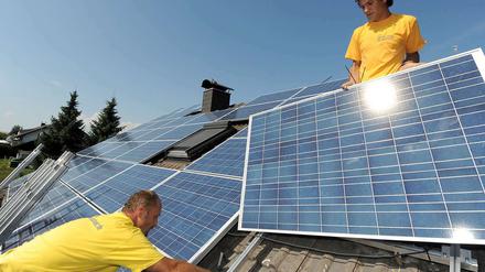Solarzellen auf Berlins Dächern - so stellt sich Wirtschaftssenator Wolf die Zukunft vor.