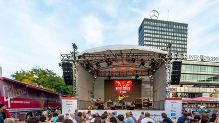 Technik, die nicht alle begeistert. Die Musikbühne des IFA-Fests auf dem Breitscheidplatz im September 2014.
