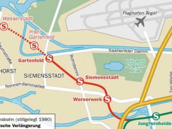 Der Norden von Spandau boomt beim Wohnungsbau. Wird die S-Bahn der Siemensbahn um drei Stationen verlängert? Viele hoffen darauf.