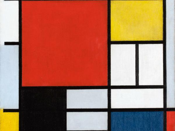 Piet Mondrian inspirierte andere Künstler bei der Verwendung von Farbe. Er schuf konstruktivistisch-geometrische Gemälde wie hier das Bild "Komposition mit großer roter Fläche, Gelb Schwarz, Grau und Blau" aus dem Jahr 1921