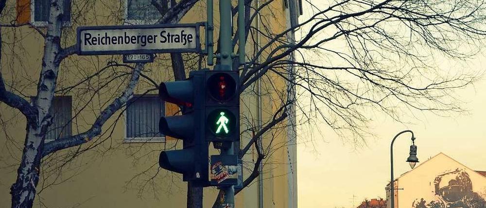 Die Reichenberger Straße in Kreuzberg.