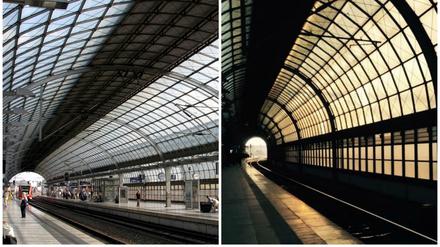 Der Bahnhof Spandau, 2006 (links) und heute. 