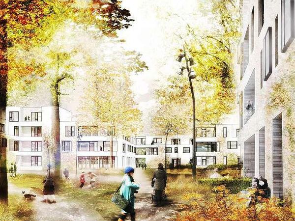 Im Modell: Künftig soll es rund 580 Wohnungen in Westend rund um den Dickensweg geben.