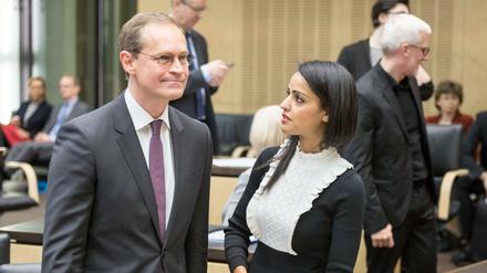 Sawsan Chebli und Michael Müller kandidieren beide für den Bundestag in Charlottenburg-Wilmersdorf. 