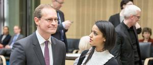 Sawsan Chebli und Michael Müller kandidieren beide für den Bundestag in Charlottenburg-Wilmersdorf. 