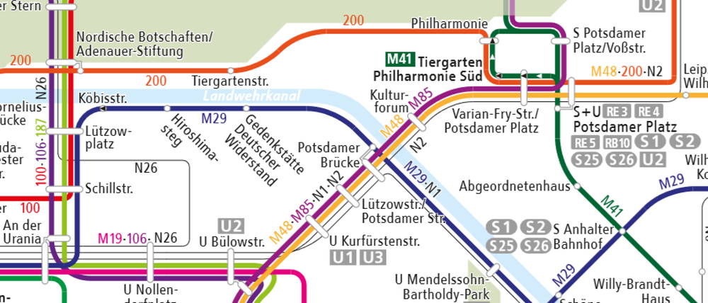 Ein Ausriss aus dem BVG-Plan