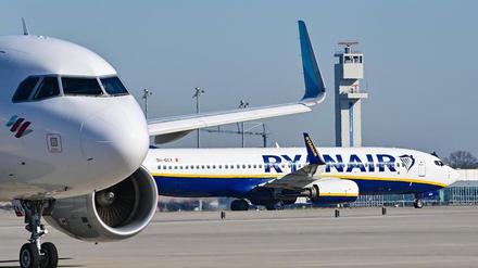 Ryanair hat seine Flugzeugflotte am BER schon verkleinert.