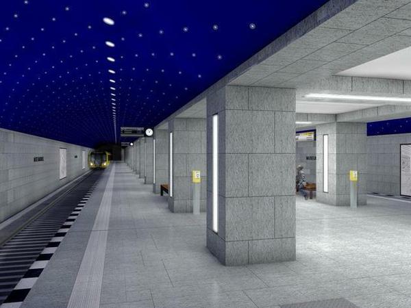 Der Bahnhof mit dem Sternenhimmel: Die Station Museumsinsel soll erst 2021 eröffnet werden.