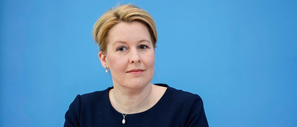 Familienministerin und SPD-Spitzenkandidatin Franziska Giffey bei einer Pressekonferenz Anfang Mai 2021. Sie will Regierende Bürgermeisterin von Berlin werden.