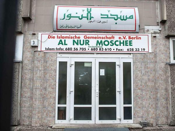Der Eingang der Al-Nur-Moschee in Neukölln
