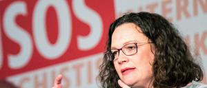 Andrea Nahles, Fraktionsvorsitzende der SPD im Bundestag und SPD-Parteivorsitzende