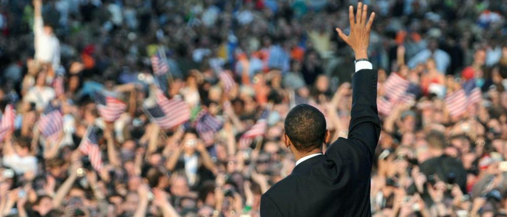 Kann reden wie ein Prediger: Barack Obama, hier bei seinem Berlin-Besuch 2008.