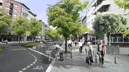 Immer mit der Ruhe. In der Maaßenstraße gilt bald Tempo 20, zugleich entstehen neue Flächen für Fußgänger.