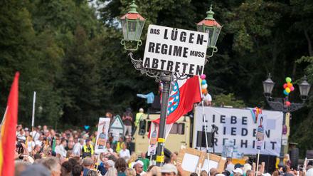 Ende August kamen bei einer Corona-Demo 38.000 Menschen zusammen. Unter ihnen auch "Querdenker", Rechtsextremisten und Reichsbürger. 